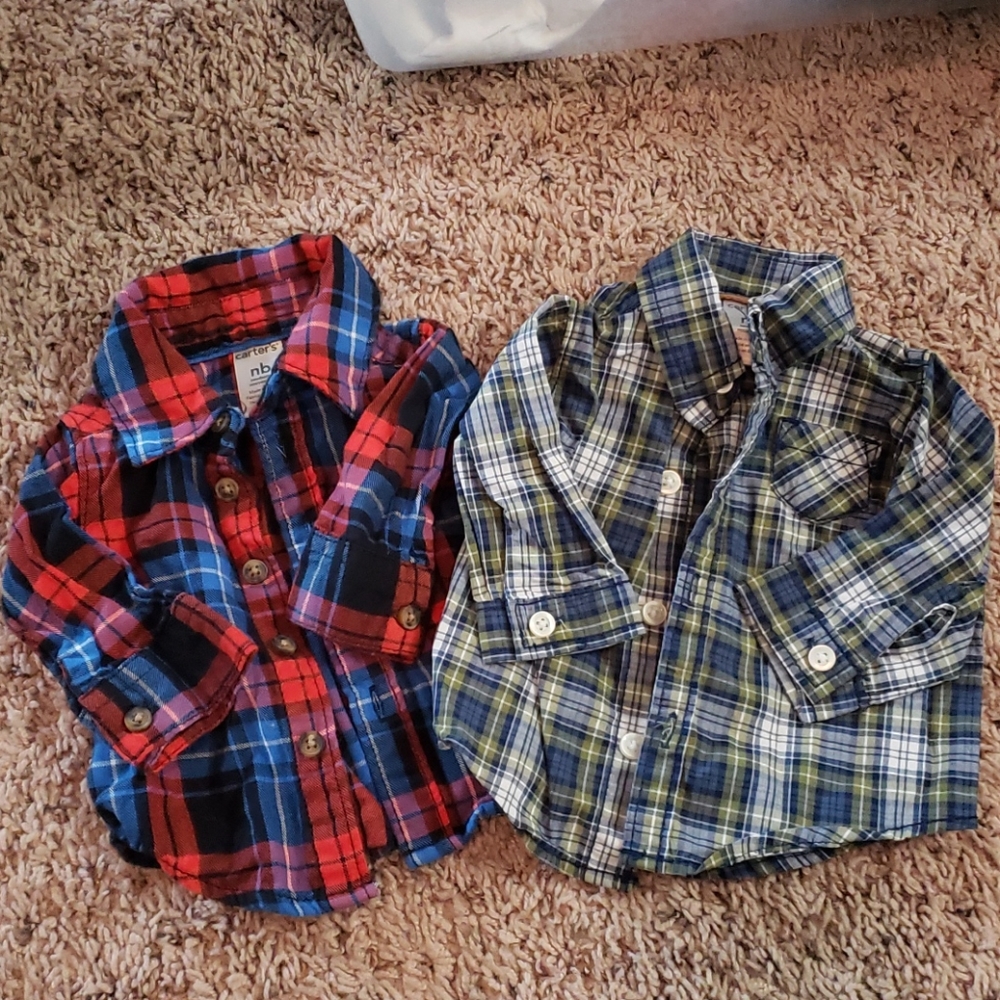 Newborn boys button down dress shirts